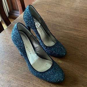 The Limited navy blue glitter heels size 7 1/2